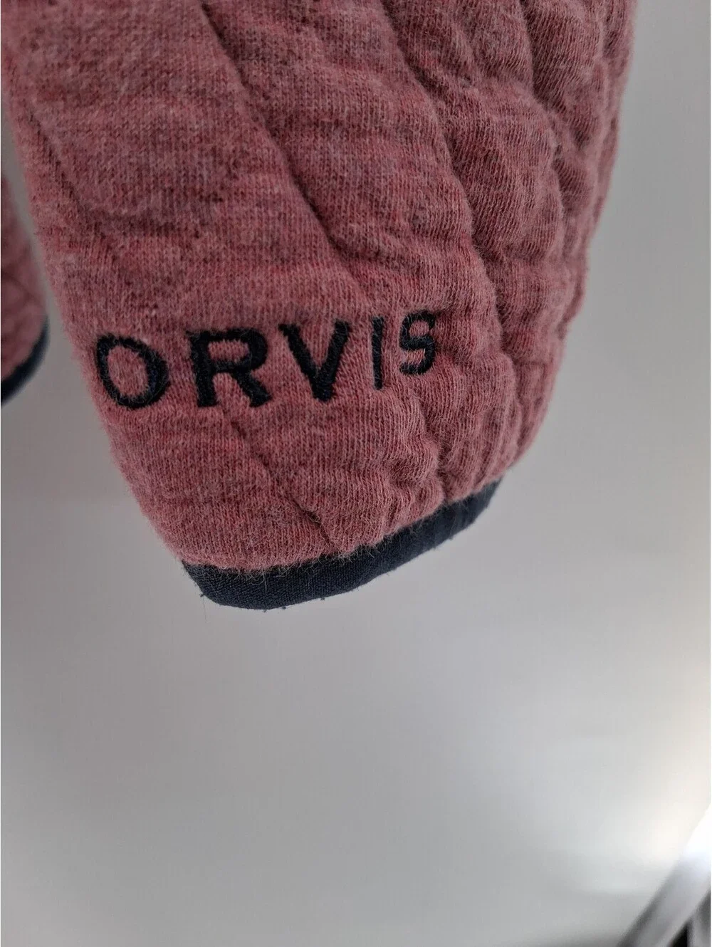 Orvis Quilted Sweater Women's Large Pink 1/4 Snap Up Outdoor Hiking Gorpcore